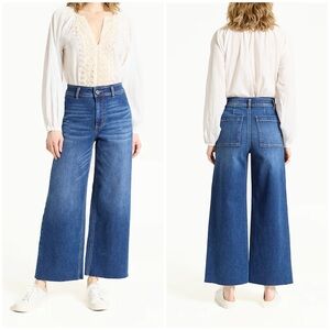 OAT New York Wide Leg High Rise Jeans in Medium Blue Wash Size 22W